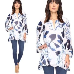 Show Me Your Mumu blue and white Tunic